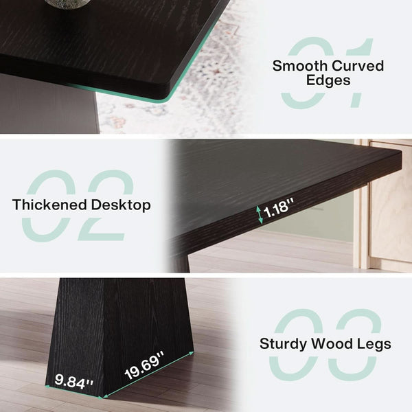 63-Inch Modern Executive Desk Featuring Dual Pedestal
