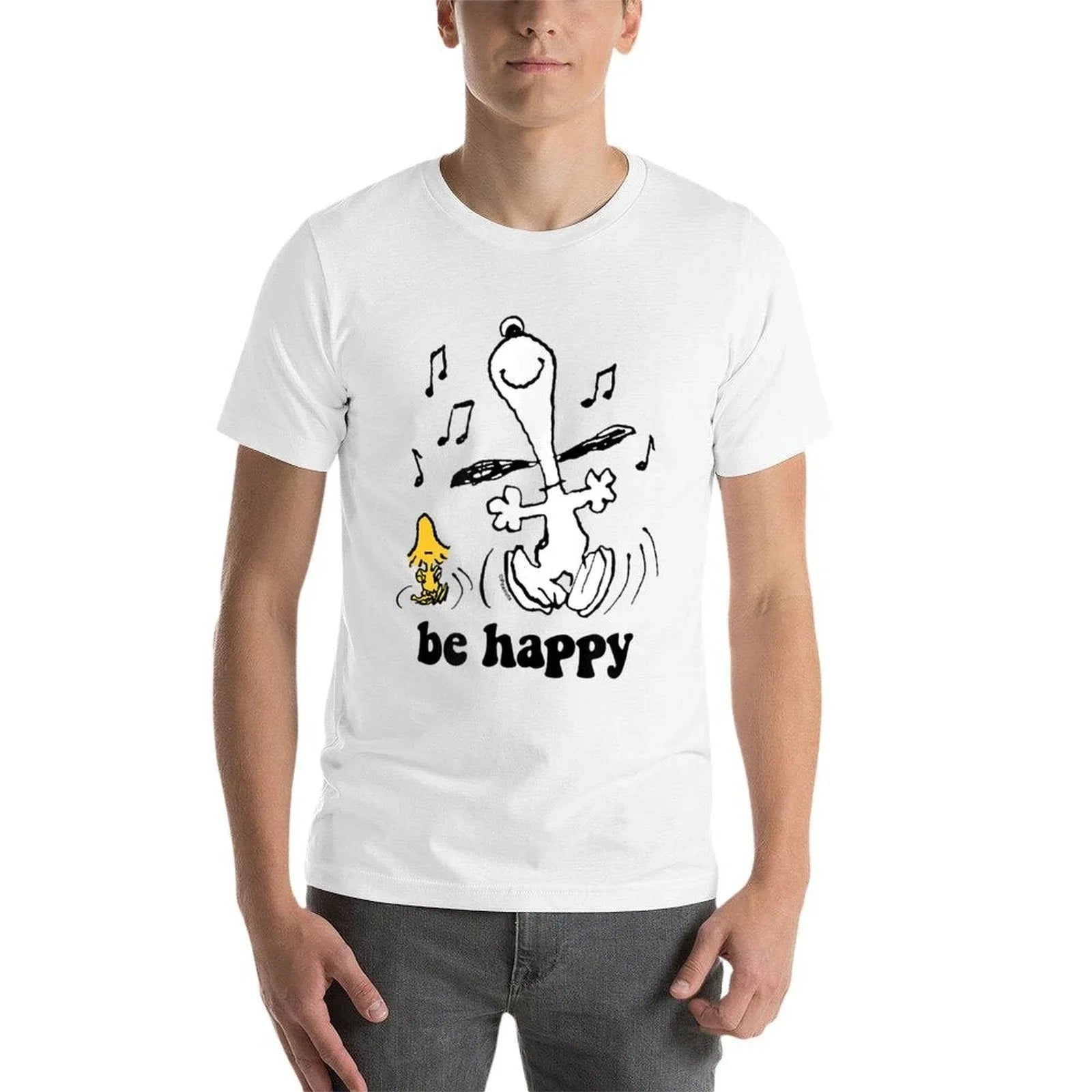 Peanuts - Snoopy And Woodstocks Be Happy Dance  Easy-care T-Shirt