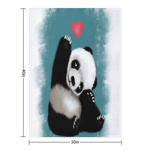 Panda Love (Blue) Comfort Throw Blanket