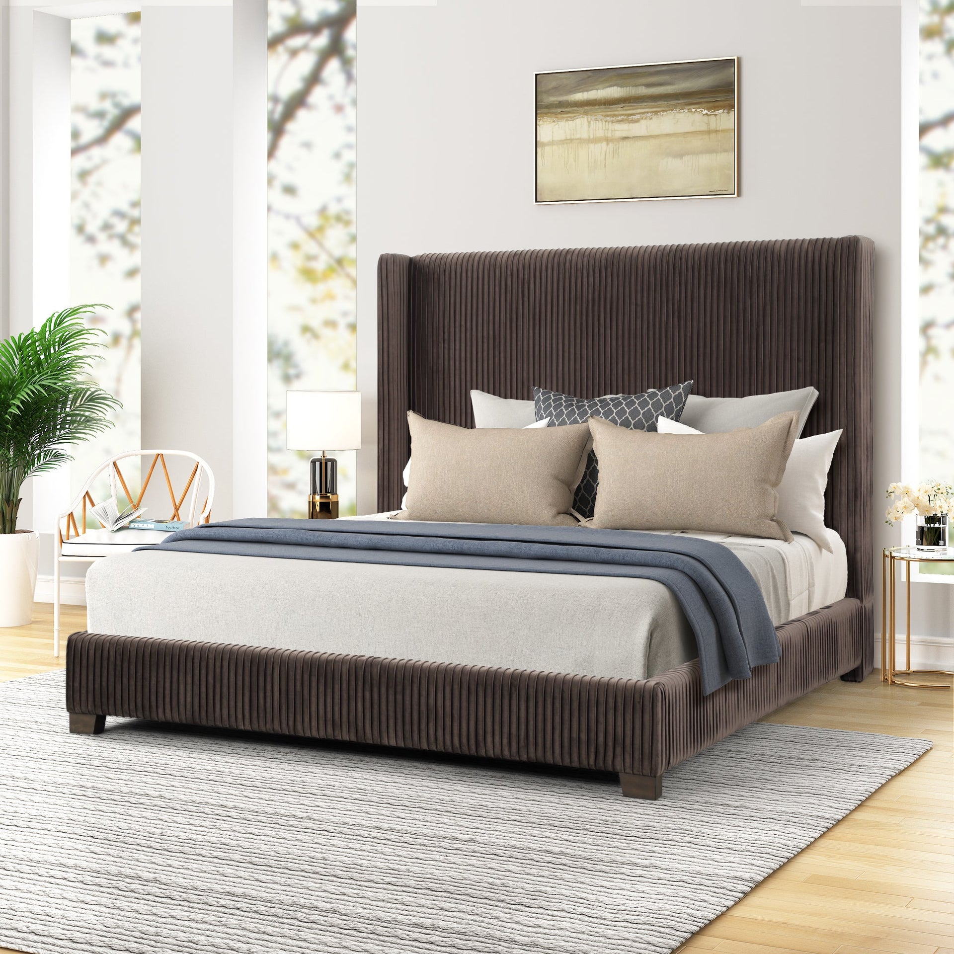 Queen Upholstered Bed In A Box