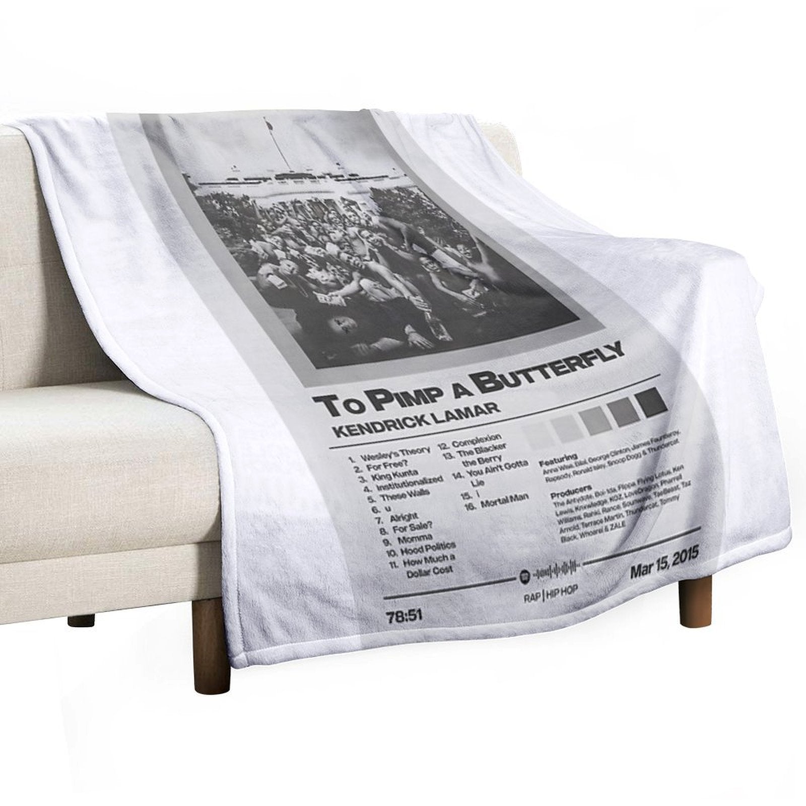 To Pimp A Butterfly  Kendrick Lamar - Tracklist Album Eco-conscious Throw Blanket