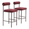 Livorno Counter Stool (Set of 2) Red & Bronze