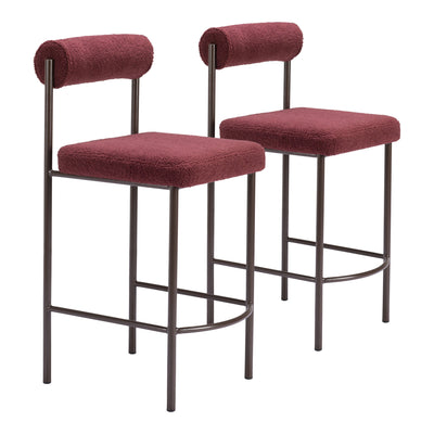 Livorno Counter Stool (Set of 2) Red & Bronze