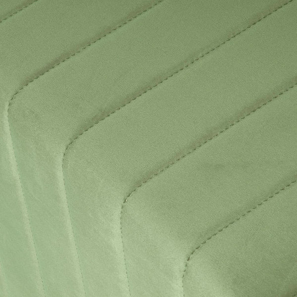 Green Velvety Tufted Ottoman Footstool 18.5 Inches