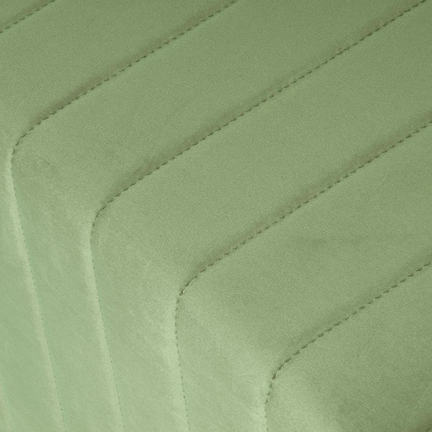 Elegant Green Velvet Tufted Channel Ottoman Footstool