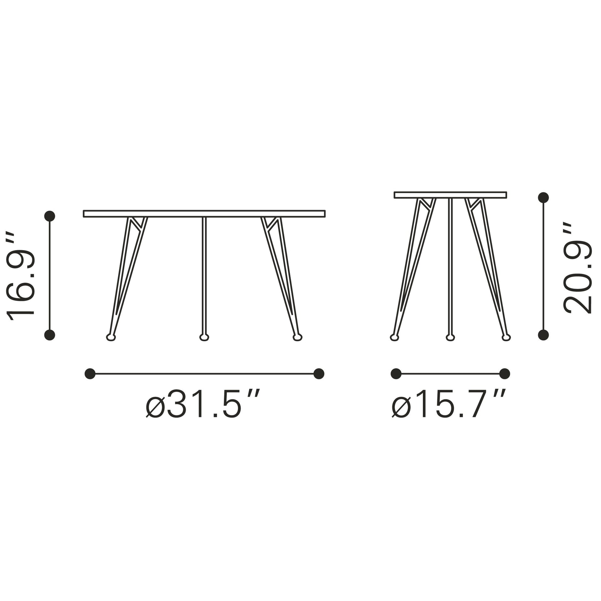 Kerris Coffee Table Set (2-Piece) Gray & Black