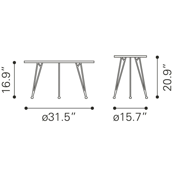 Kerris Coffee Table Set (2-Piece) Gray & Black