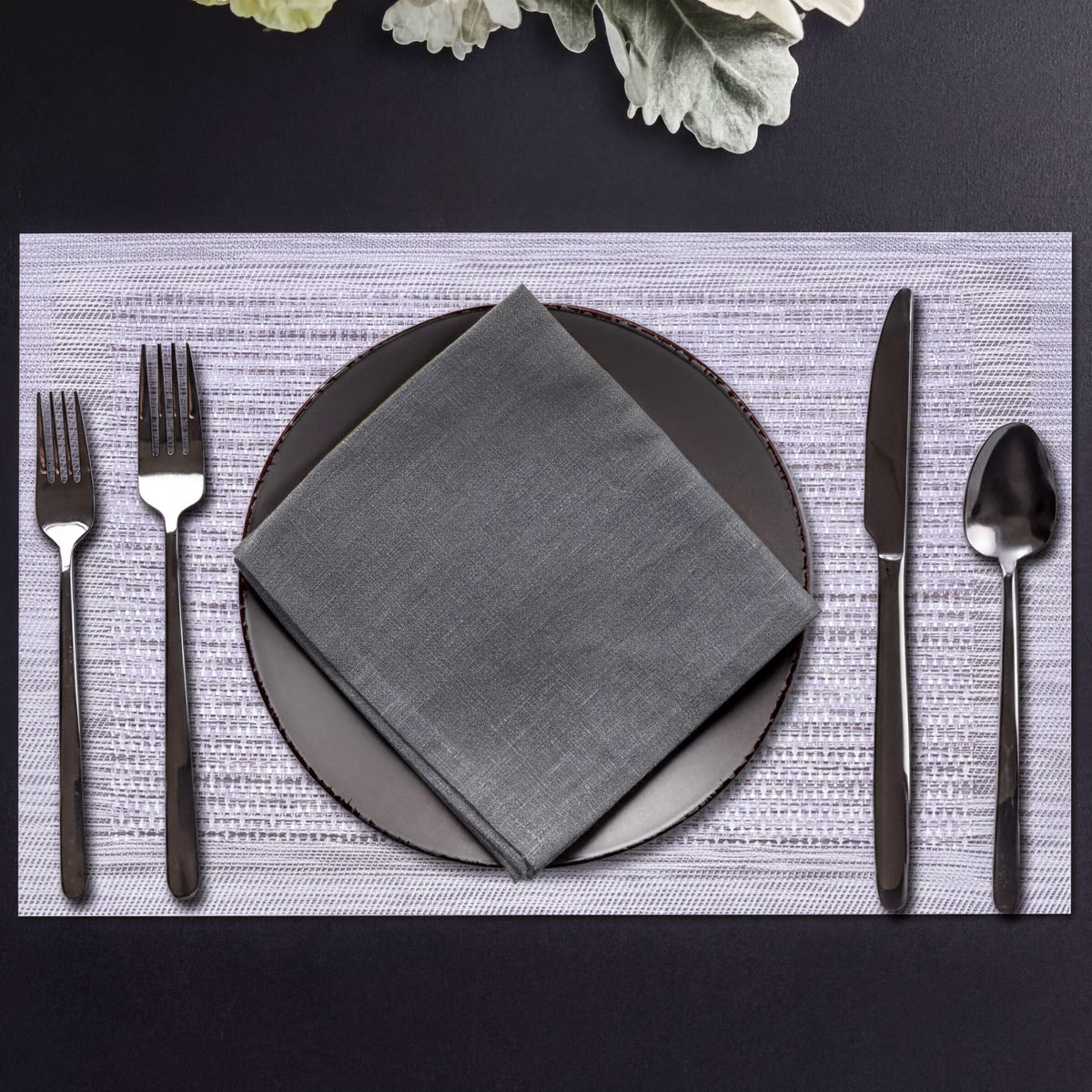 PVC Placemats – Silver Gray Dining Table Mats | Heat Resistant, Non Slip