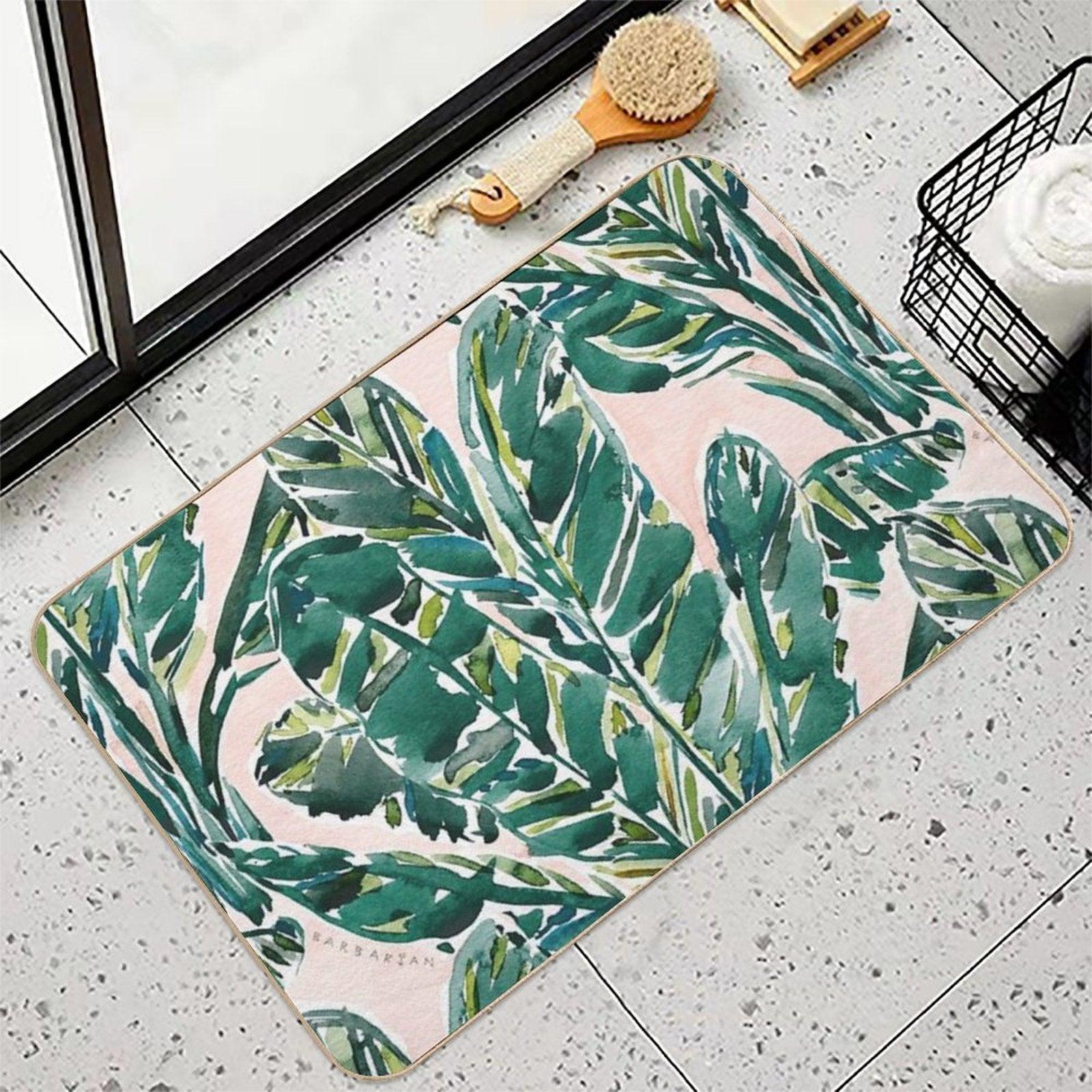 BIG FEELINGS BANANA LEAF TROPICAL  Anti-Trip Bath Mat