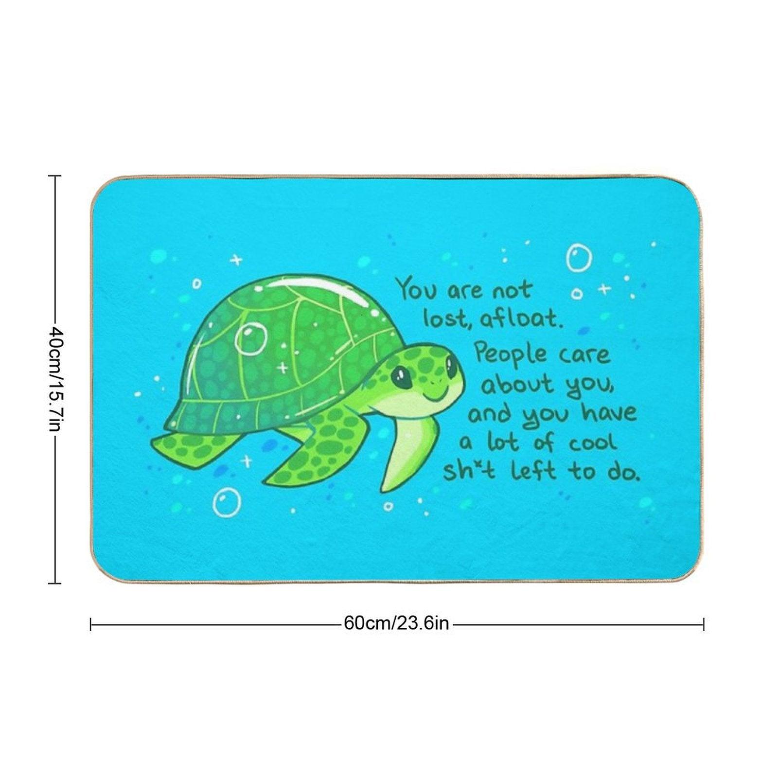You Are Not Lost, Afloat Encouraging Sea Turtle Bath Mat