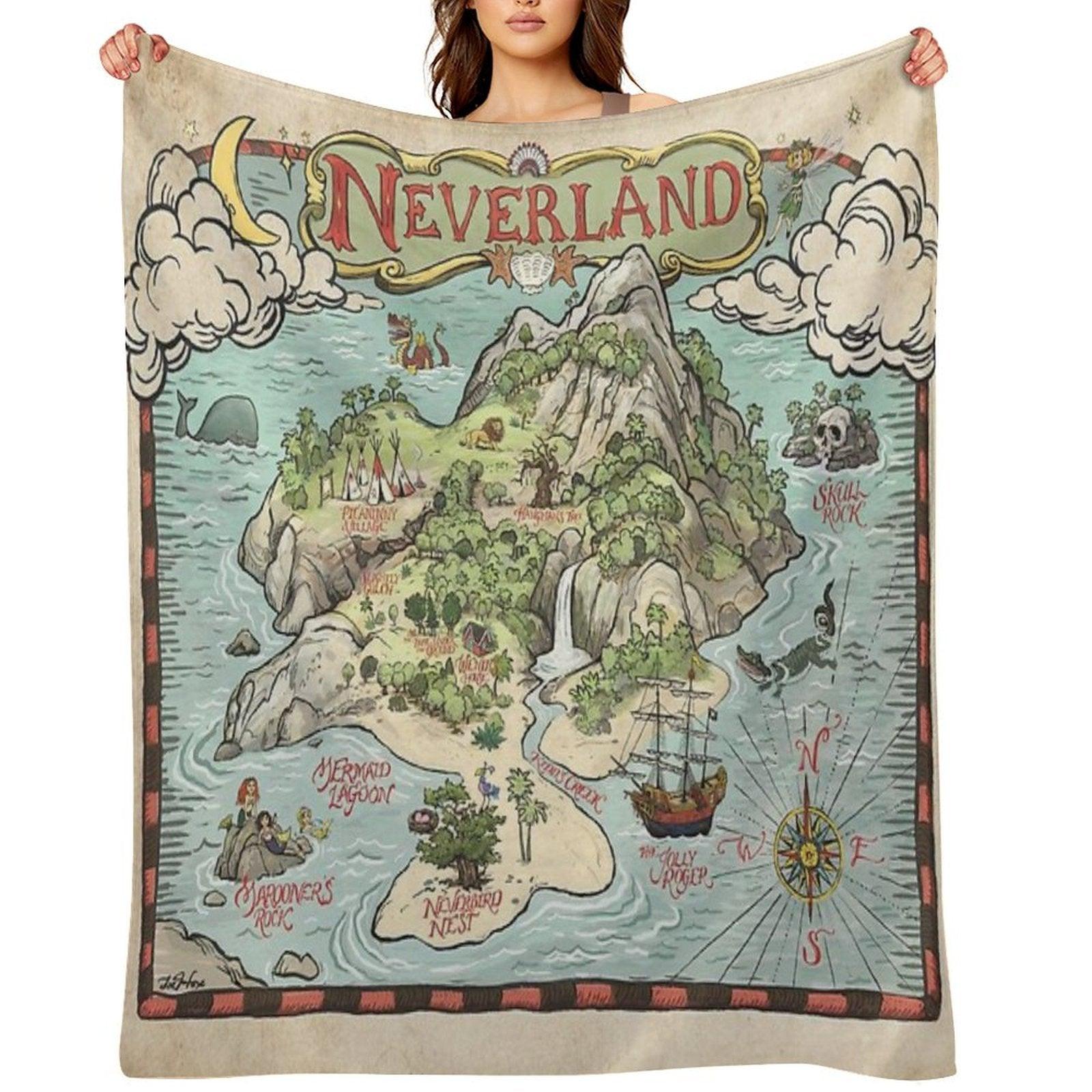 Neverland Map Throw Blanket