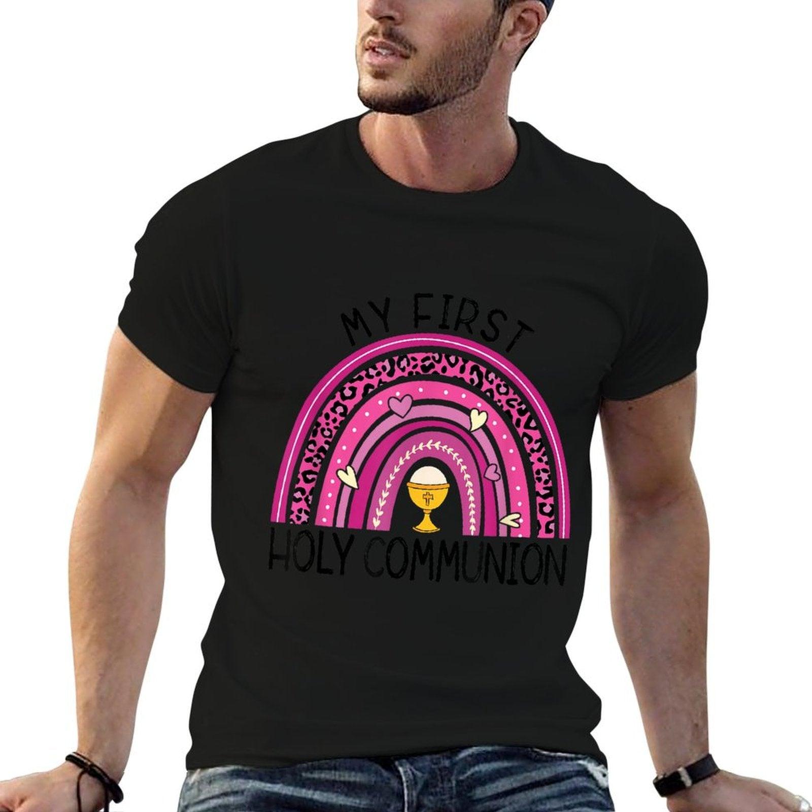 Rainbow My First Holy Communion Girl Church Religious T-Shirt