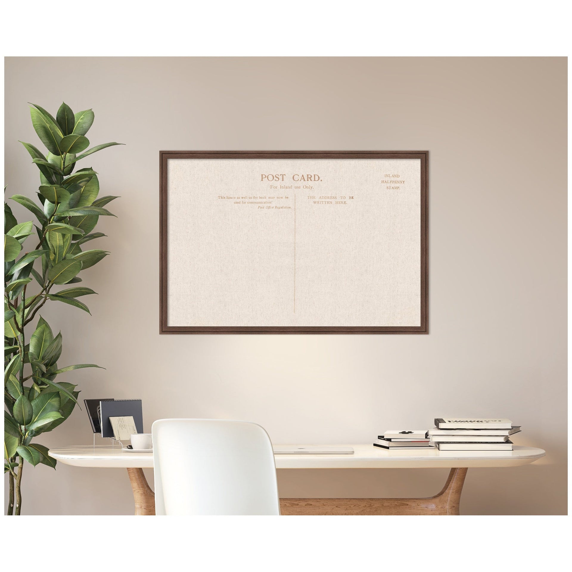 Framed Fabric Pinboard Linen Vintage Post Card Wall Organization
