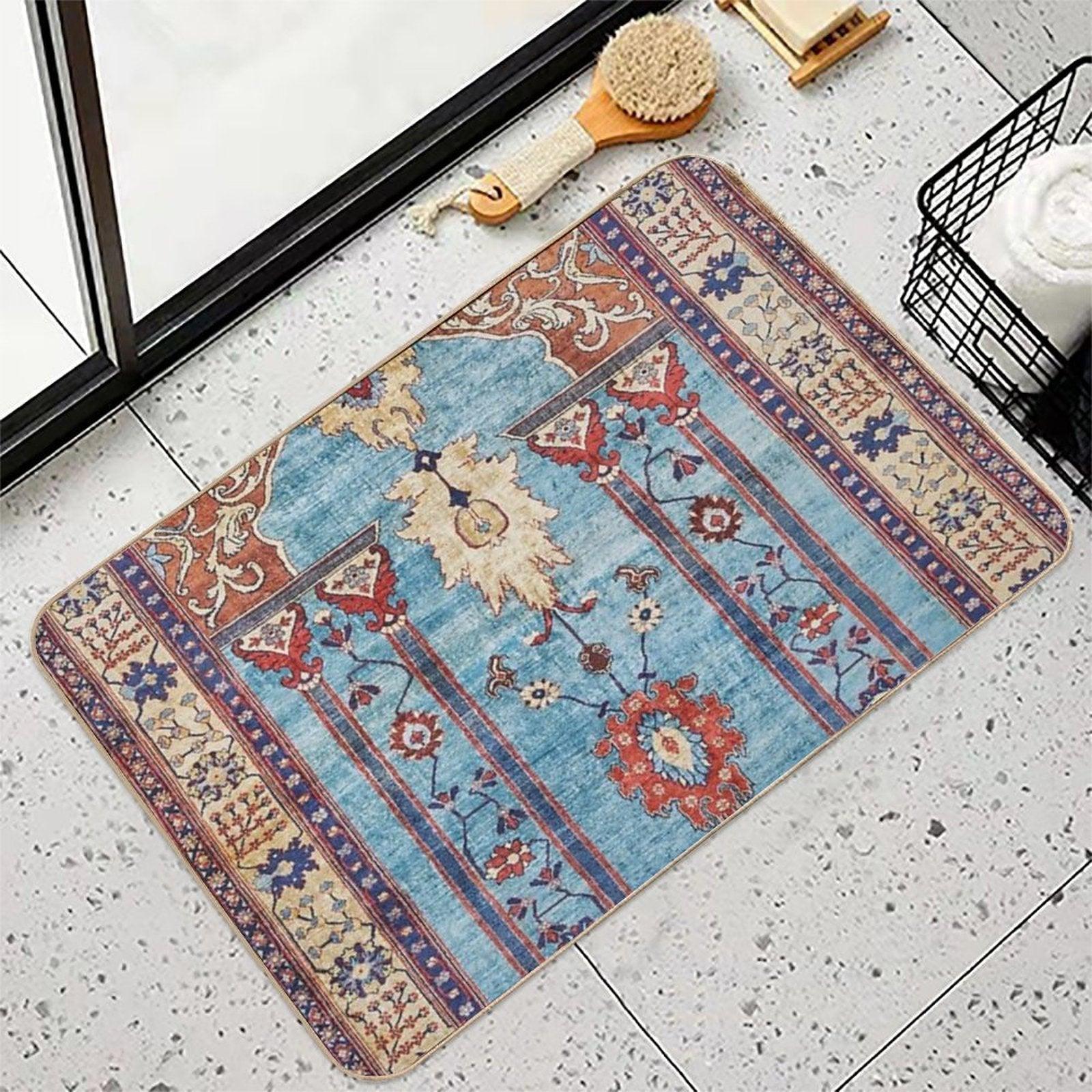 Antique Persian Silk Rug Print Bath Mat