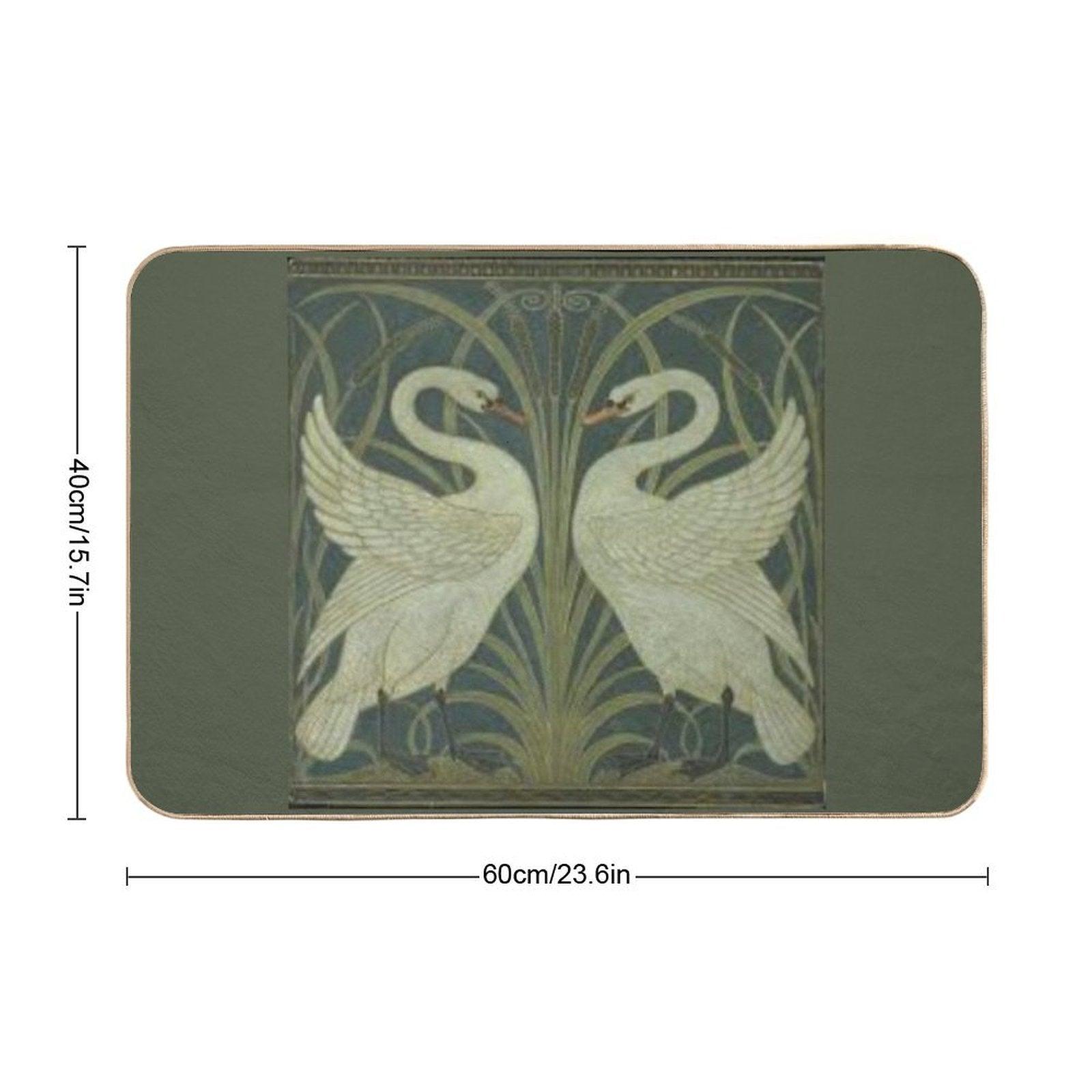 Art Deco Swans Bath Mat