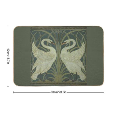 Art Deco Swans Bath Mat
