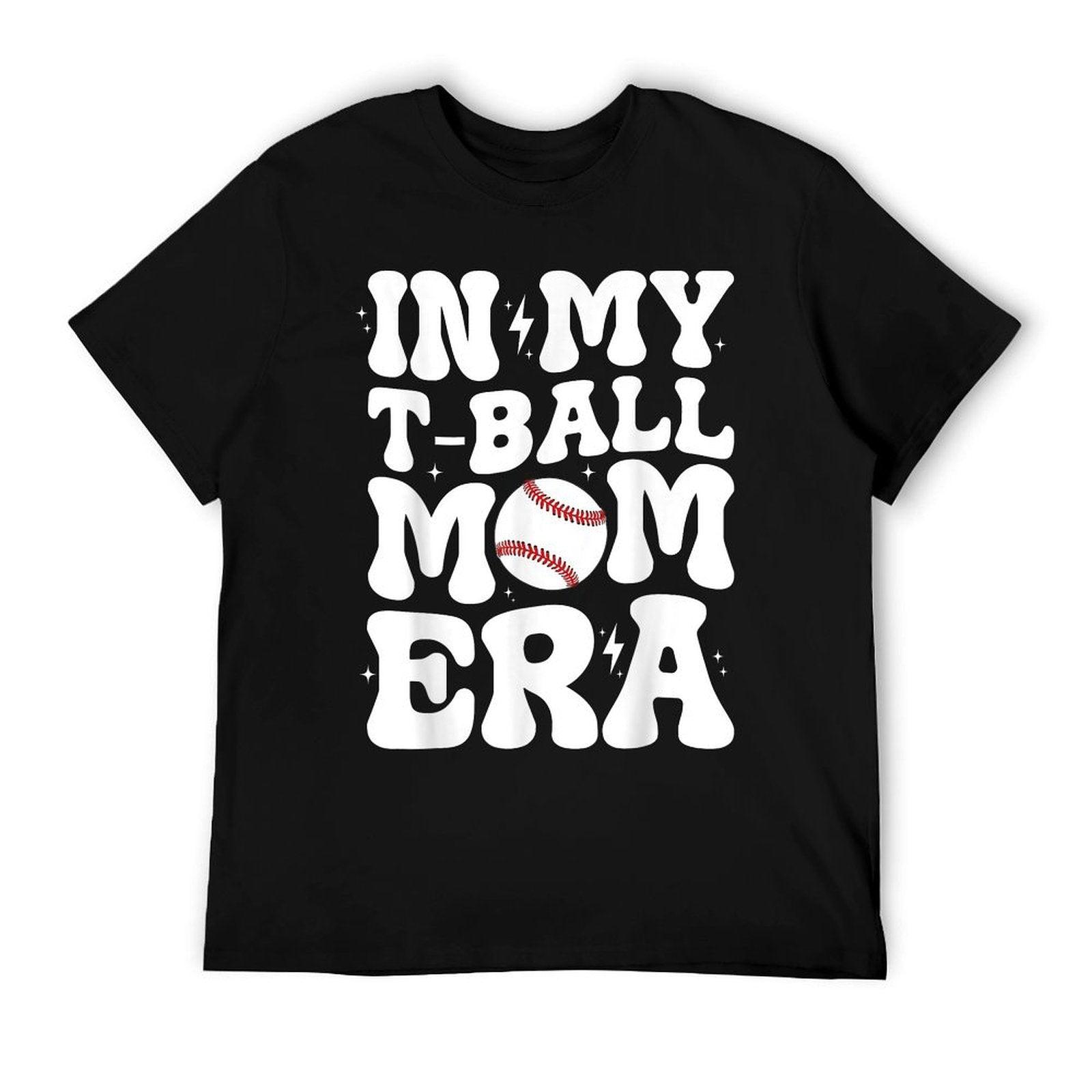 In My T Ball Mom Era Groovy Funny Ball Mom Mother's Day T-Shirt