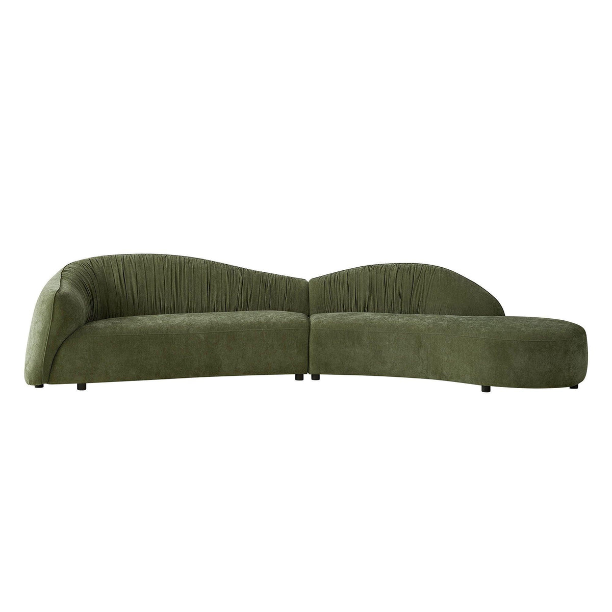 145.67'' Mid-Century Upholstered Comfy Couch with Chaise
