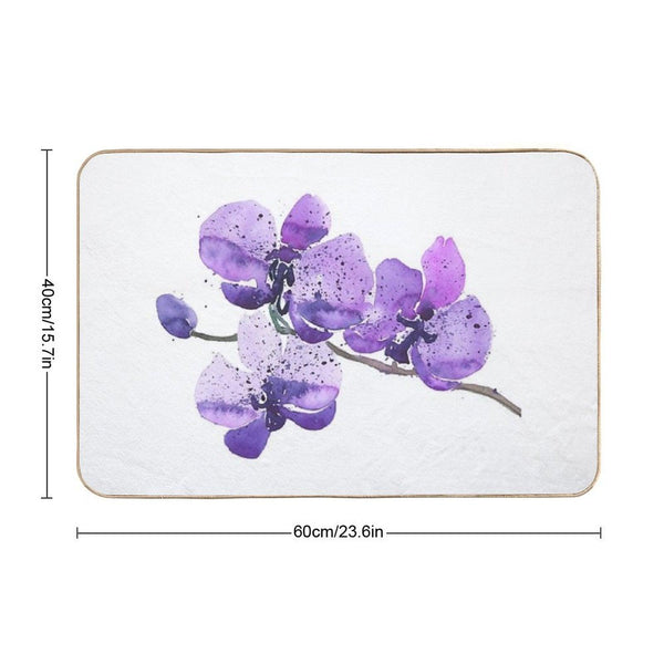 Purple Orchid Watercolor Bath Mat