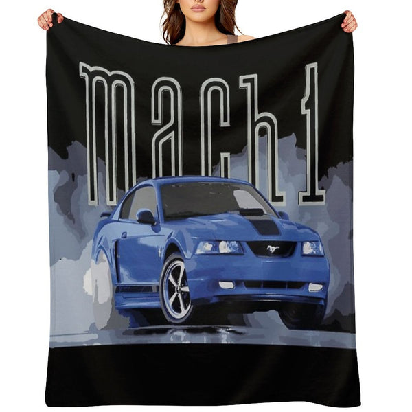 Azure Blue Mach 1 Sn95 Mustang GT 4.6L V8 4th Gen RETrO USA Premium Throw Blanket