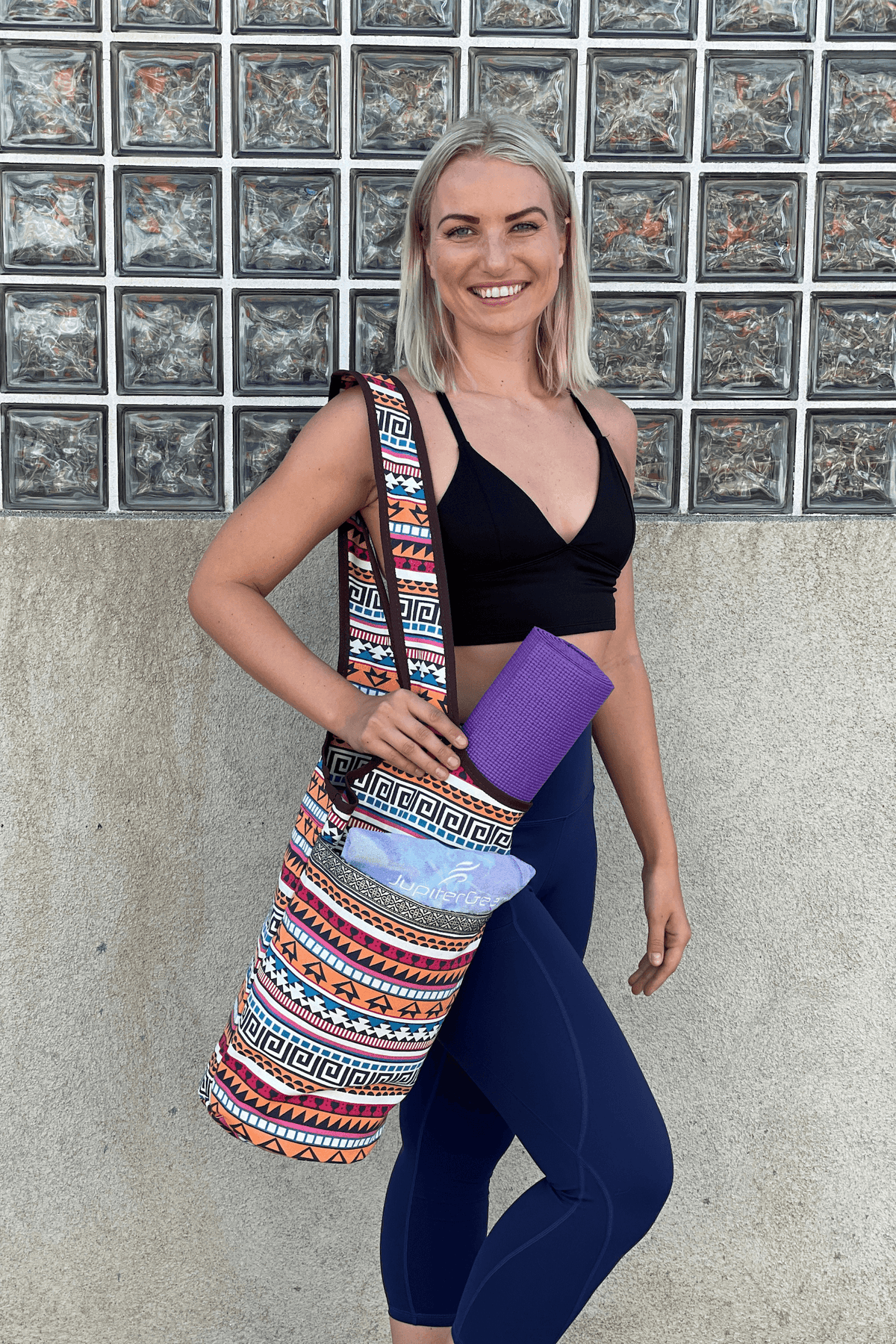 JupiterGear Yoga Mat Carrying Tote Bag with Large Size Pockets | Multipurpose and Fit Most Size Mats