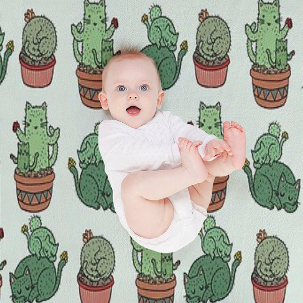 Cactus Cats Throw Blanket