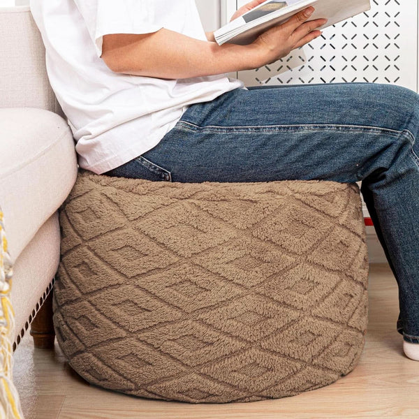20x14 Inches Light Coffee Ultra Soft Foot Rest Ottoman