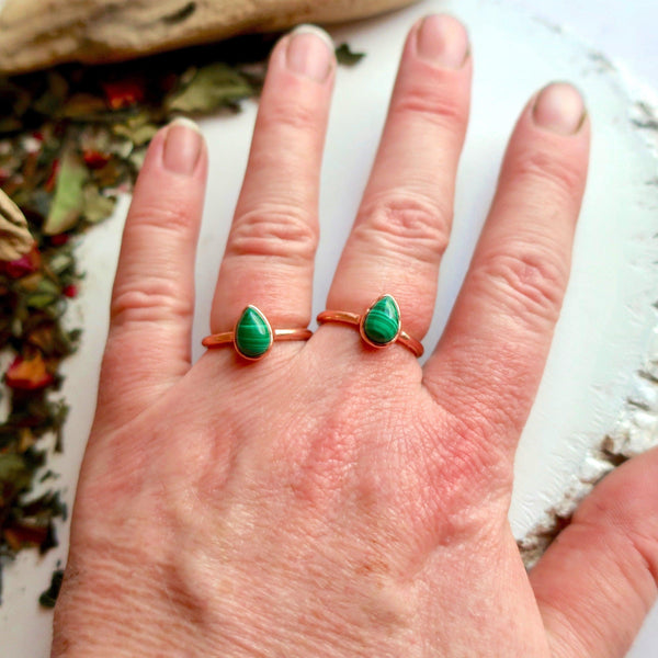Copper Malachite Ring – Grounded Heart Energy | By Blackbird & Sage