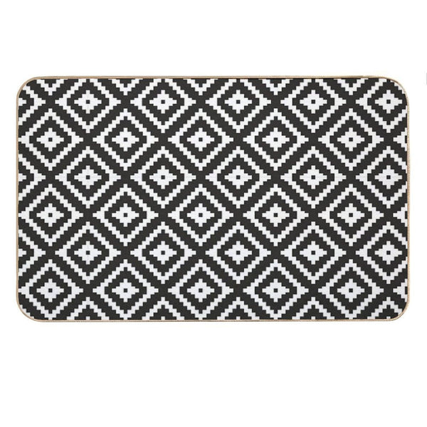 Aztec - White on Black Bath Mat