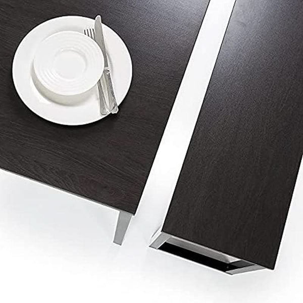 Espresso Textured Metal Frame Dining Table Benches