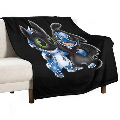 Stitch And Toothless Change Uniform Costume Uniform Wrinkle-free Throw Blanket