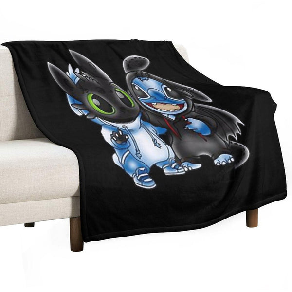 Stitch And Toothless Change Uniform Costume Uniform Wrinkle-free Throw Blanket