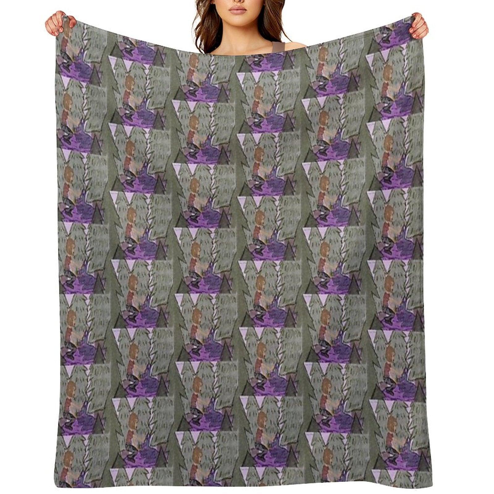 Sigrid And The Wolverine Throw Blanket