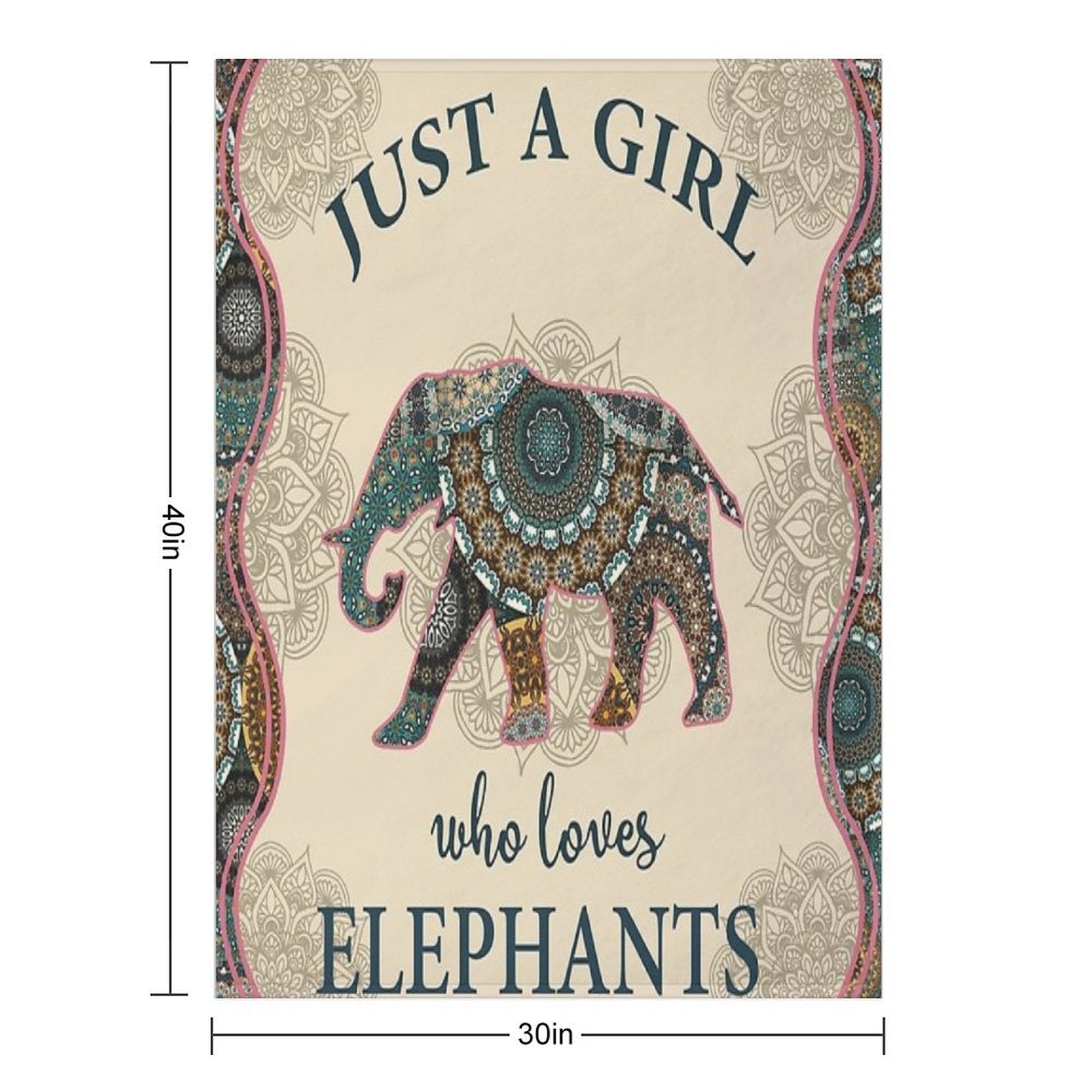 Just A Girl Who Loves Elephants Mandala Gift-ready Throw Blanket