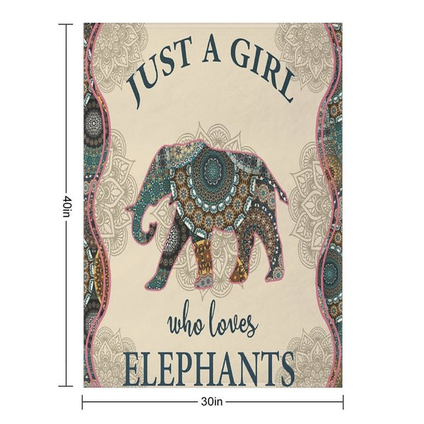 Just A Girl Who Loves Elephants Mandala Gift-ready Throw Blanket