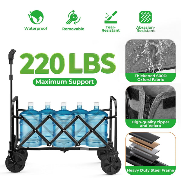 Expandable Dual-Layer Utility Wagon with Extra Space