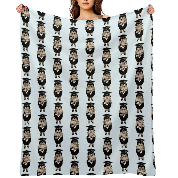 Sheep High School Certificate College Graduation Shrink-resistant Throw Blanket