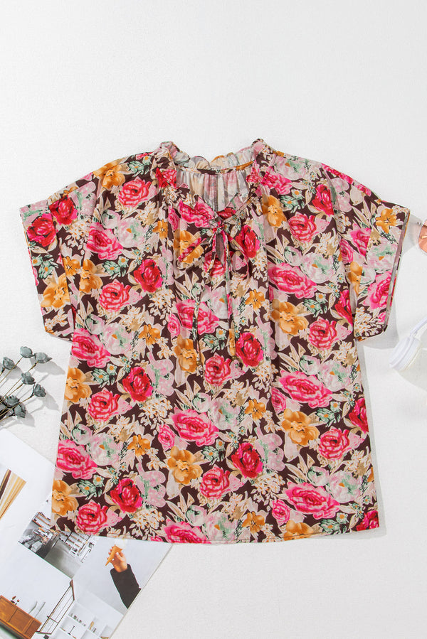 Rhea Floral Crew Neck Blouse