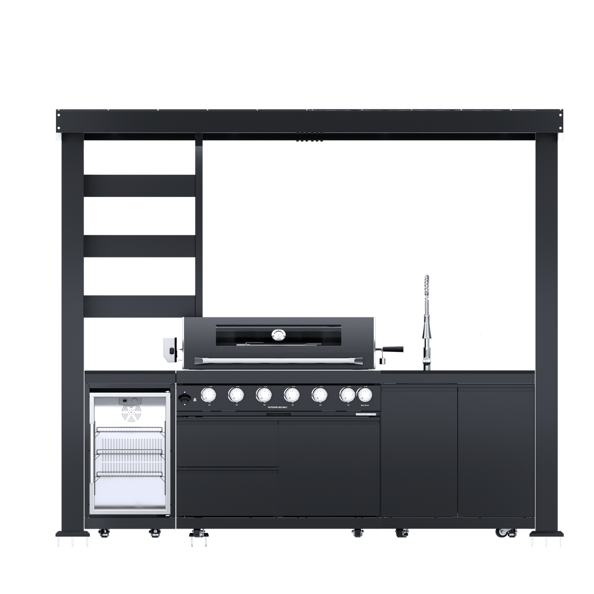 108-Inch 6-Burner Deluxe Stainless Steel Gas Outdoor Kitchen Grill