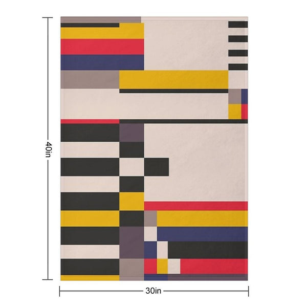 Geometric Design - Bauhaus Inspired Plush Throw Blanket