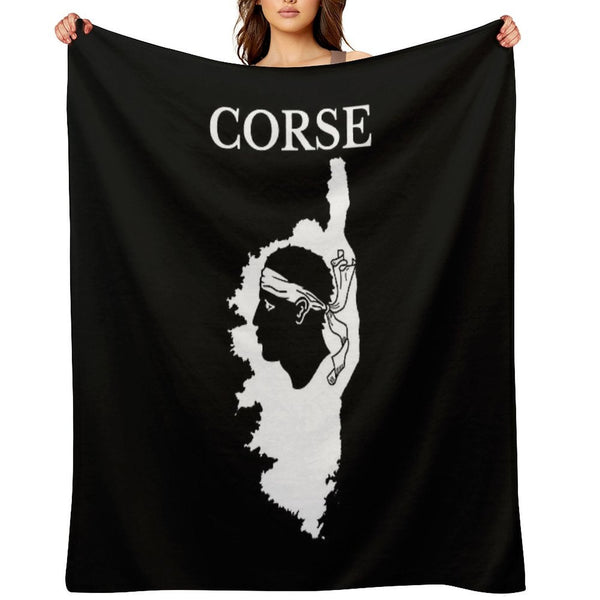 Corsica (Corse) Map, France, French Region. Gift-ready Throw Blanket