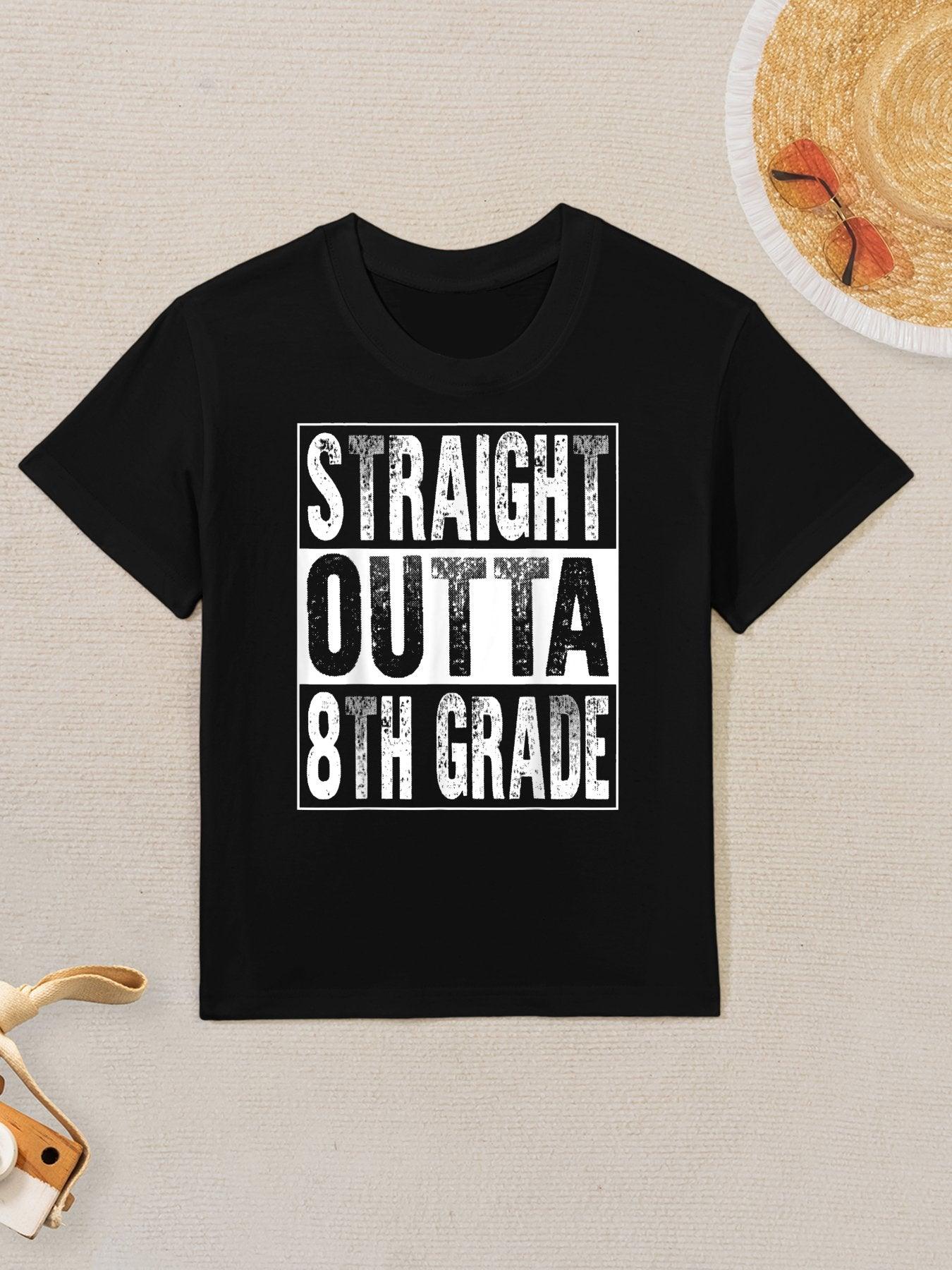 Straight Outta 8th Grade Graduate Eighth Grade Graduation Kids T-Shirt