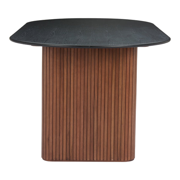 Lassig Dining Table Black & Walnut ZUO Store