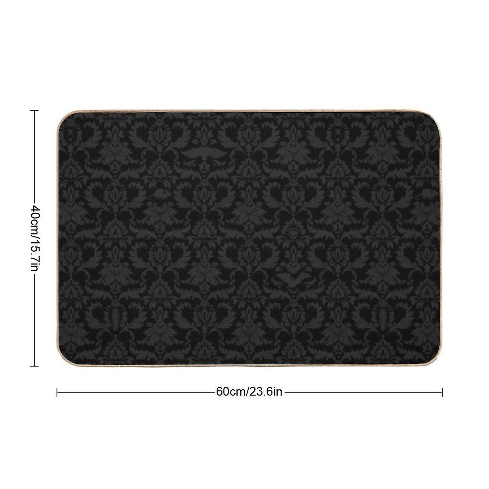 Victorian Gothic Pattern (Black) Bath Mat