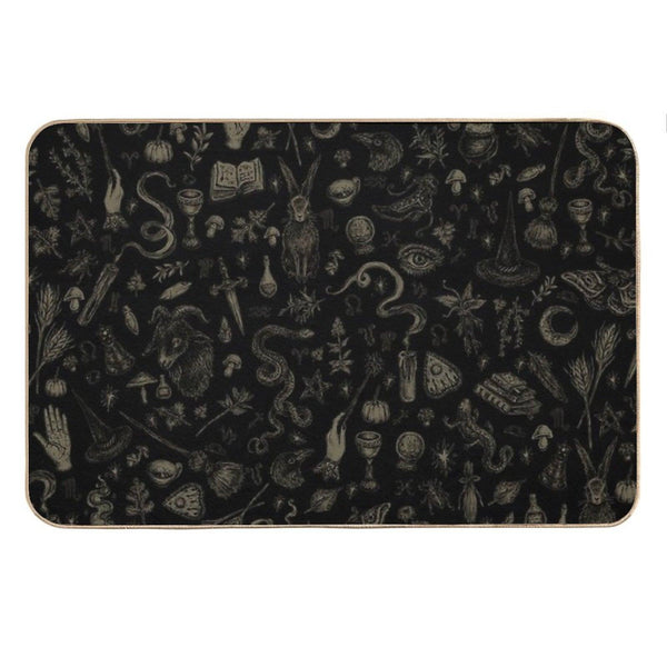 Just Witch Things (black And Beige) Bath Mat
