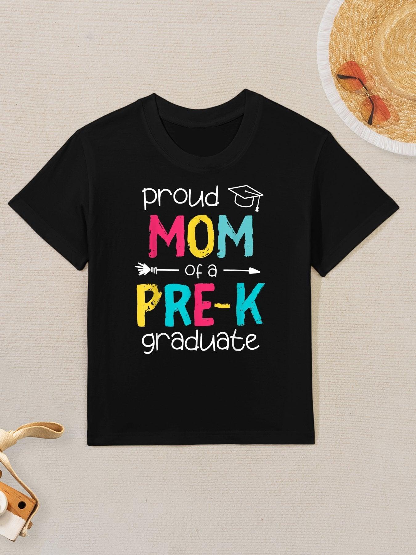 Proud Mom Mother PreK Preschool Family Matching Graduation Kids T-Shirt