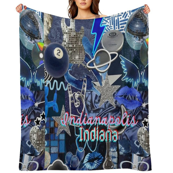 Indianapolis Indiana COLLAGE Travel-friendly Throw Blanket