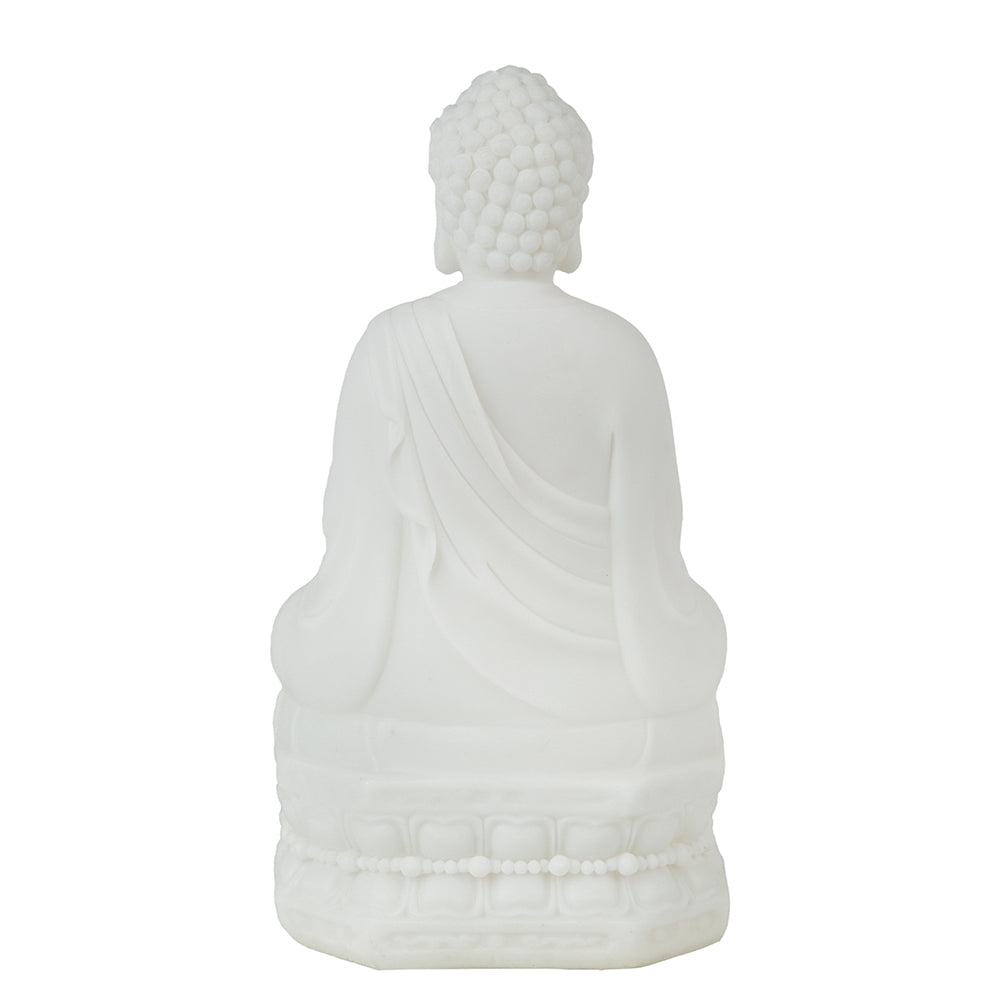 5.5x4.7x11.8' White Sitting Buddha Figure