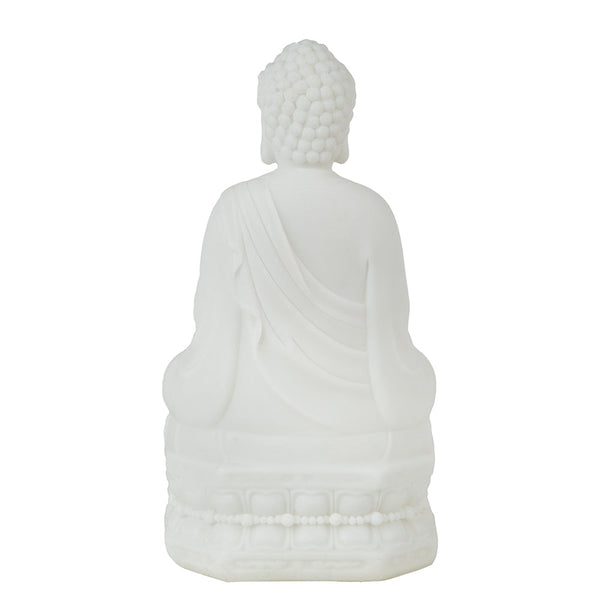 5.5x4.7x11.8' White Sitting Buddha Figure