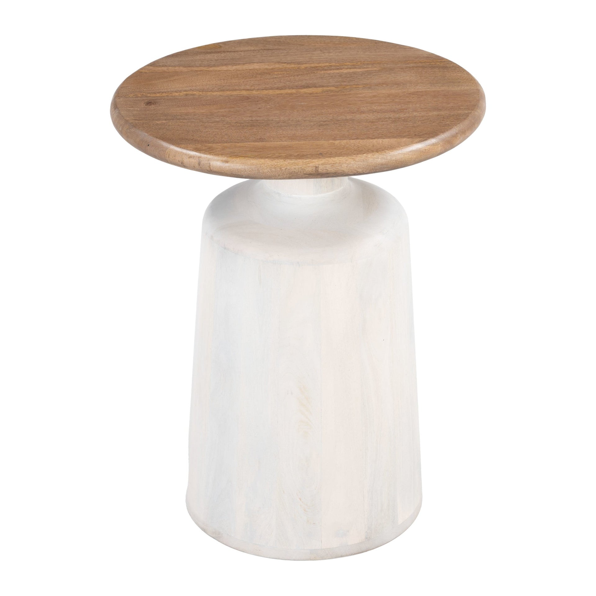 Goblet Side Table Brown & White